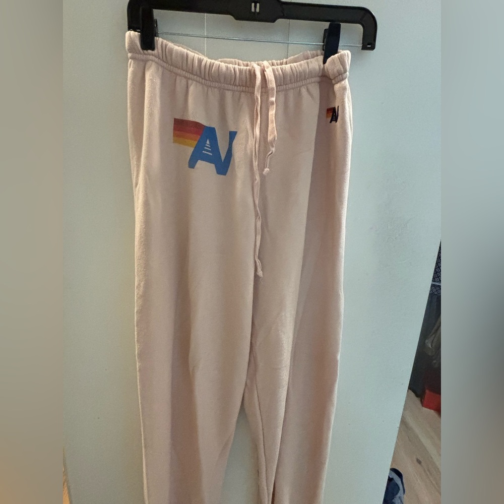 Aviator Nation large peach sweatpants